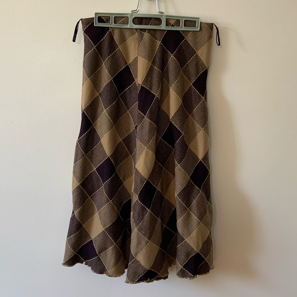 Yuan design vintage argyle plaid skirt - Picture 4 of 4